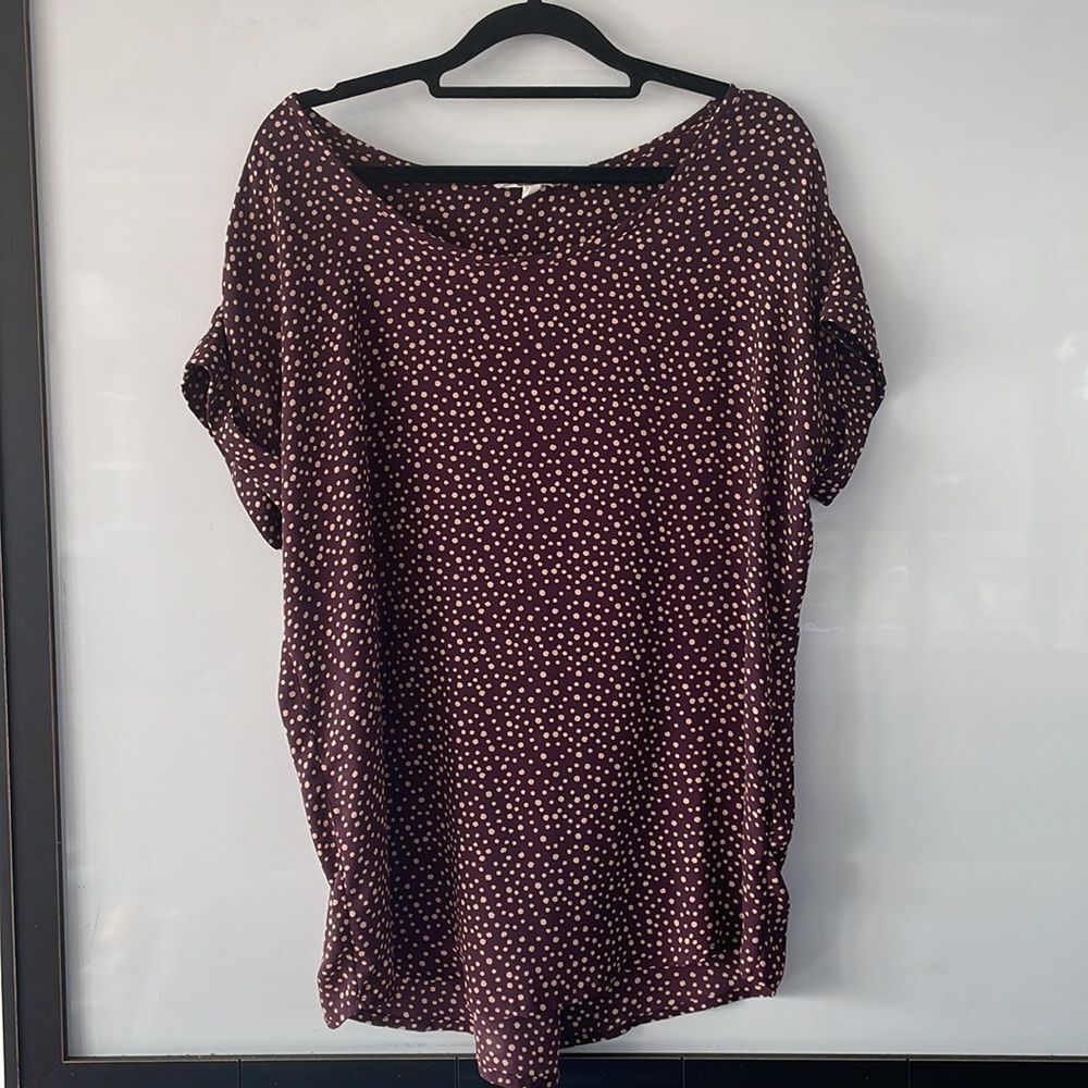 PLEIONE loose fit women’s top with rolled dolman sleeves size Medium